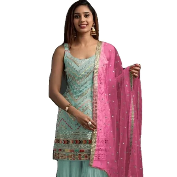 Тяжелый Жоржет Salwar Kameez в современном стиле с дупаттой для вечеринки и функциональной одежды