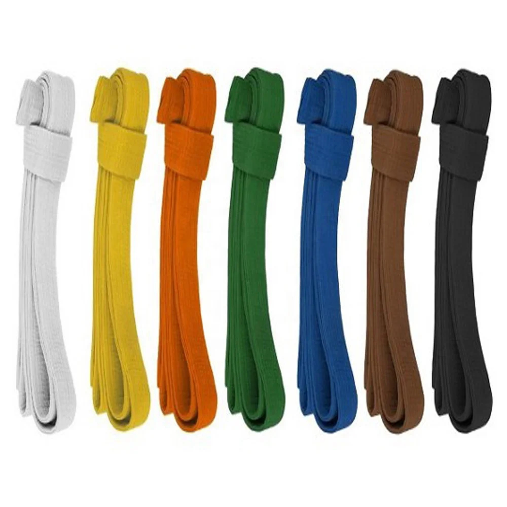 Custom 160cm - 360cm Various Colors Durable Belts 100% Cotton Martial Art Bjj Judo Karate Taekwondo Black Belts