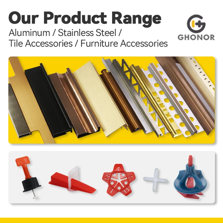 Rubber Insert Set Metal Gold Stair Step Corner End Edge Noise Profile Stair Nosing Trim