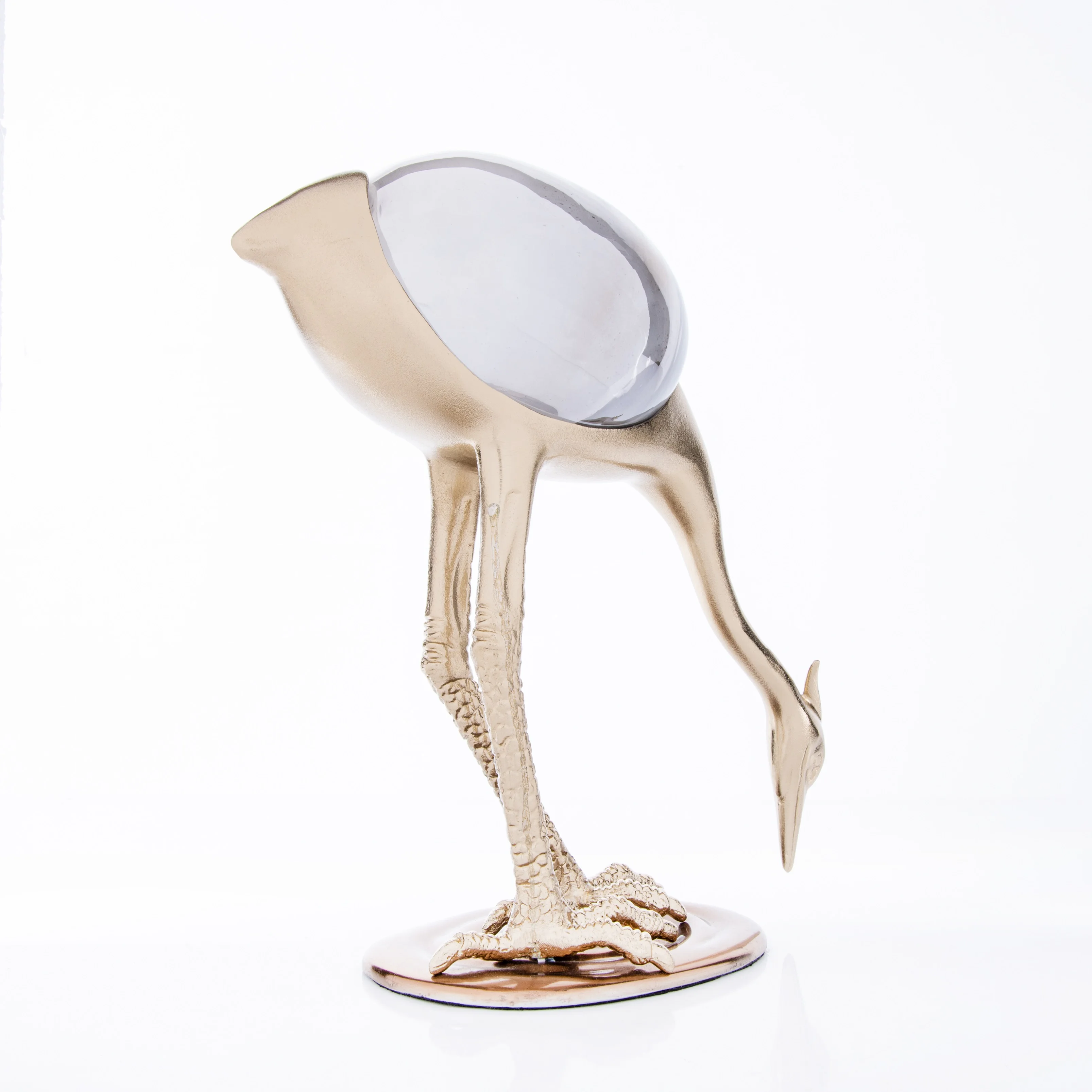 Factory Direct Antique Metal Ostrich Artpiece Sculpture Gold Plated Home Decor Aluminum Decorative Accent Garden Decor Figurine