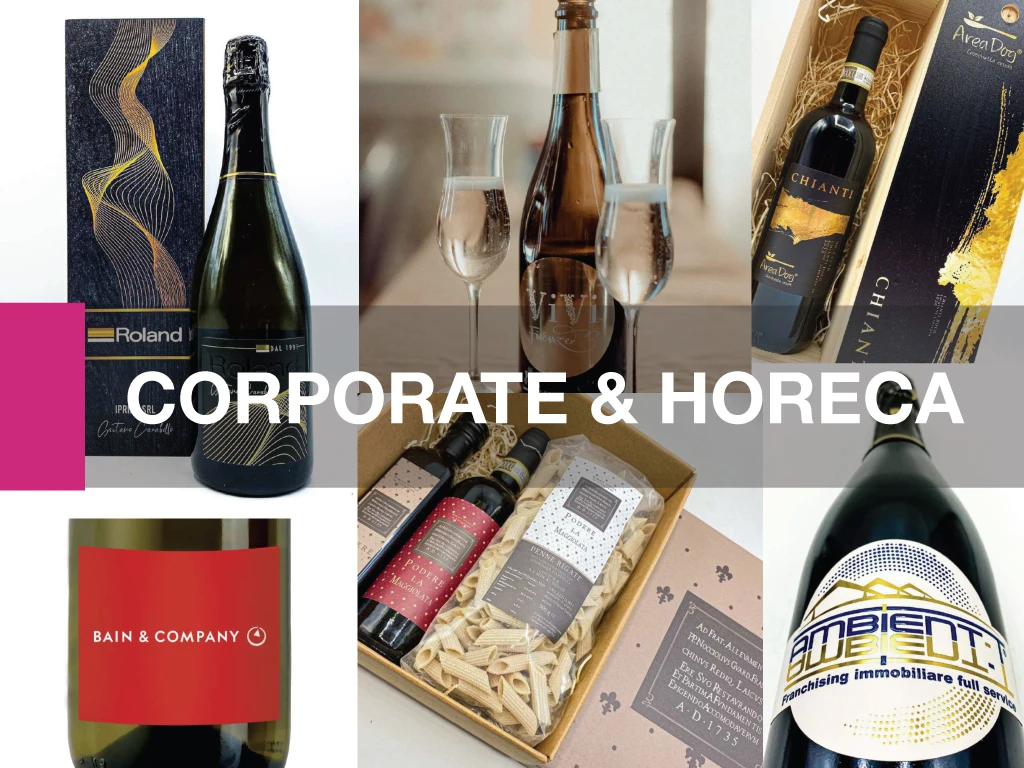 Barbera DOCG red wine personalized label corporate restaurant hotel gadget ideas Christmas gifts merchandising