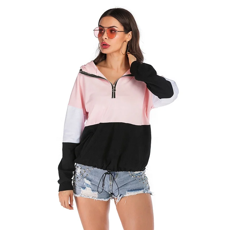 Wholesale  autumn women fashion new hoodie jacket zipper sweatshirts long sleeves hoodies