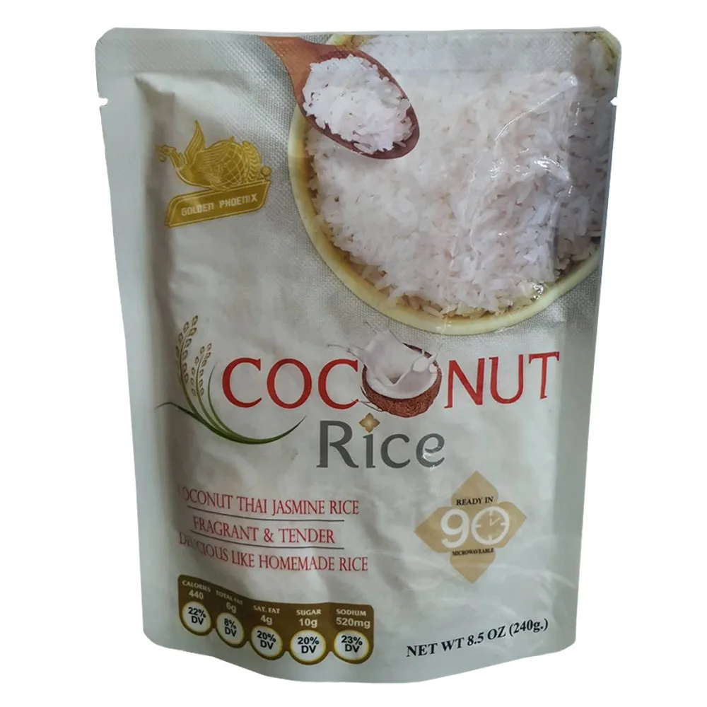 Instant meal - Coconut Rice Thai Jasmine Rice Pack in Pouch 240g Instant Rice Microwave Ready Food