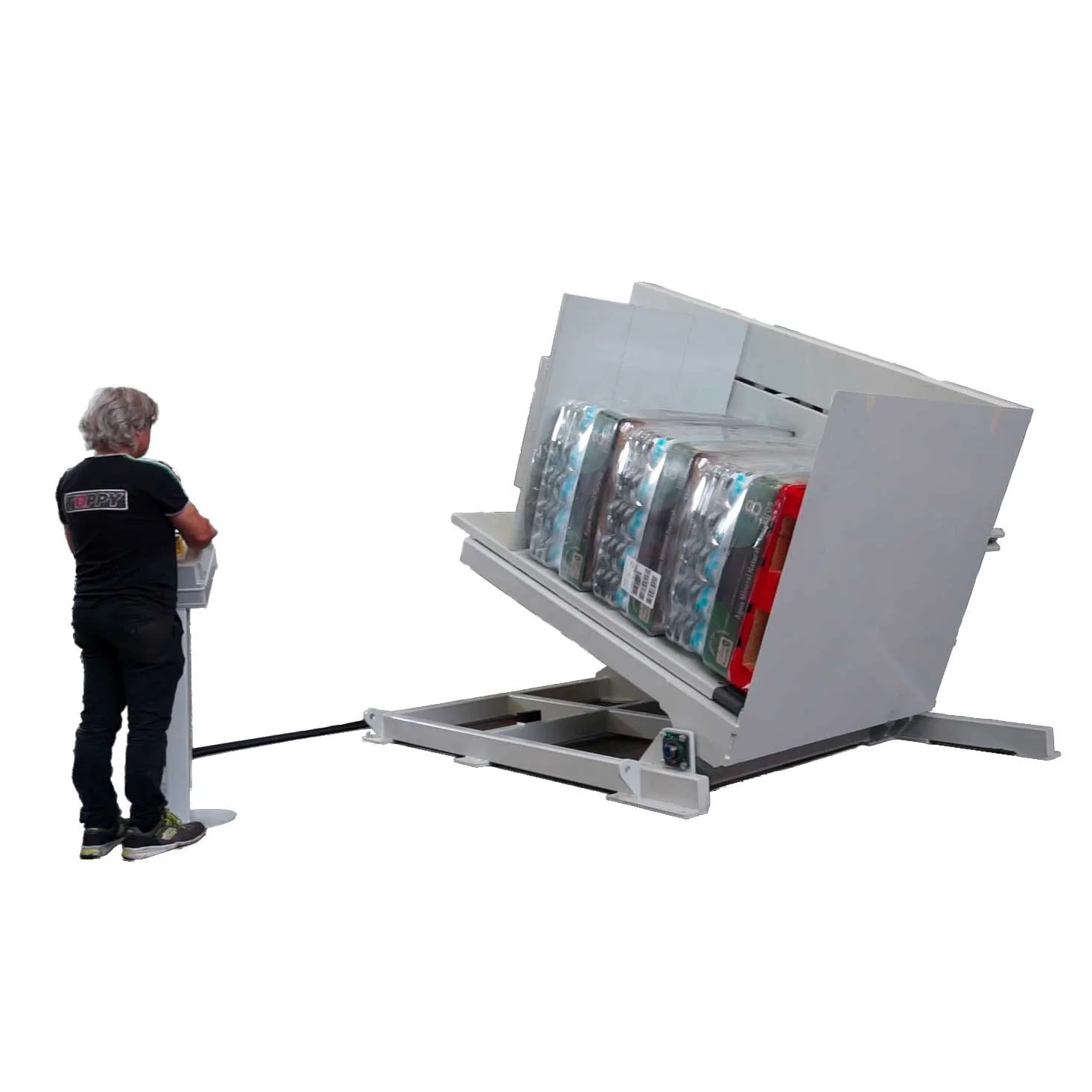 Best Toppy  Pallet Tilter L-Shape Silver for Beverage industry for Food & Beverage Factory