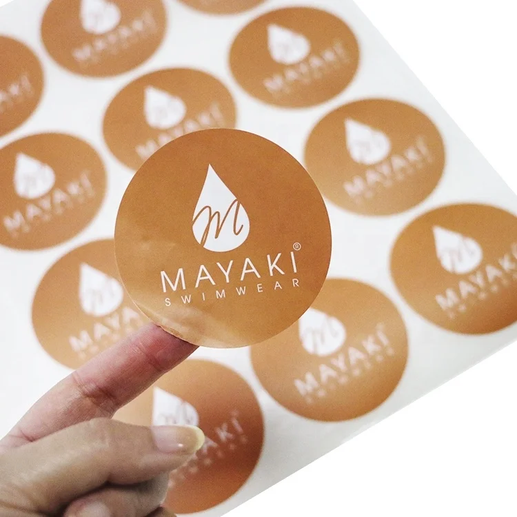Custom Printed Circle Round Vinyl Adhesive Logo Label Sticker Printing, Synthetic Paper Flat Sheet Bottle Label Sticke