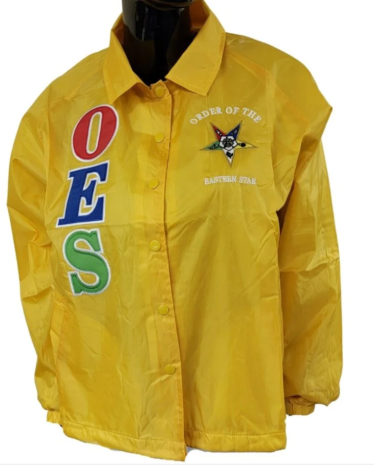 Order of the Eastern Star Embroidery Coaches Jacket OES Embroidered Custom Crossing Line Oes Jacket Masonic Regalia