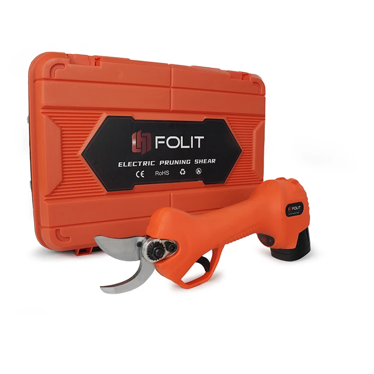Professional grade 16.8V 2000mAh lithium battery powered 25mm diameter progressive cutting function electric pruning shear