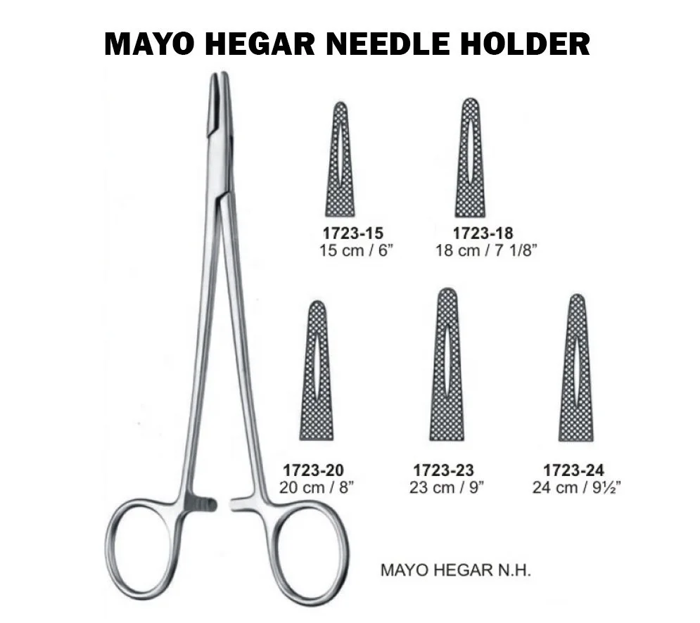 Mayo Hegar иглодержатель с вольфрамовыми карбидными зажимами полиэтиленовый пакет Ce PK 3 года Пользовательский логотип принимается руководство 50 шт. матовая отделка