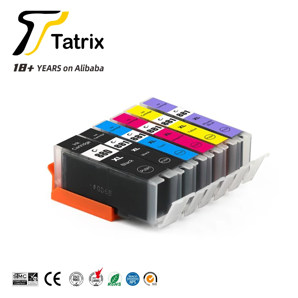 Tatrix PGI-880XL PGI880 CLI-881XL CLI881 color compatible  ink cartridge for Canon PIXMA TS6180 TR8580 TS8180 TS9180