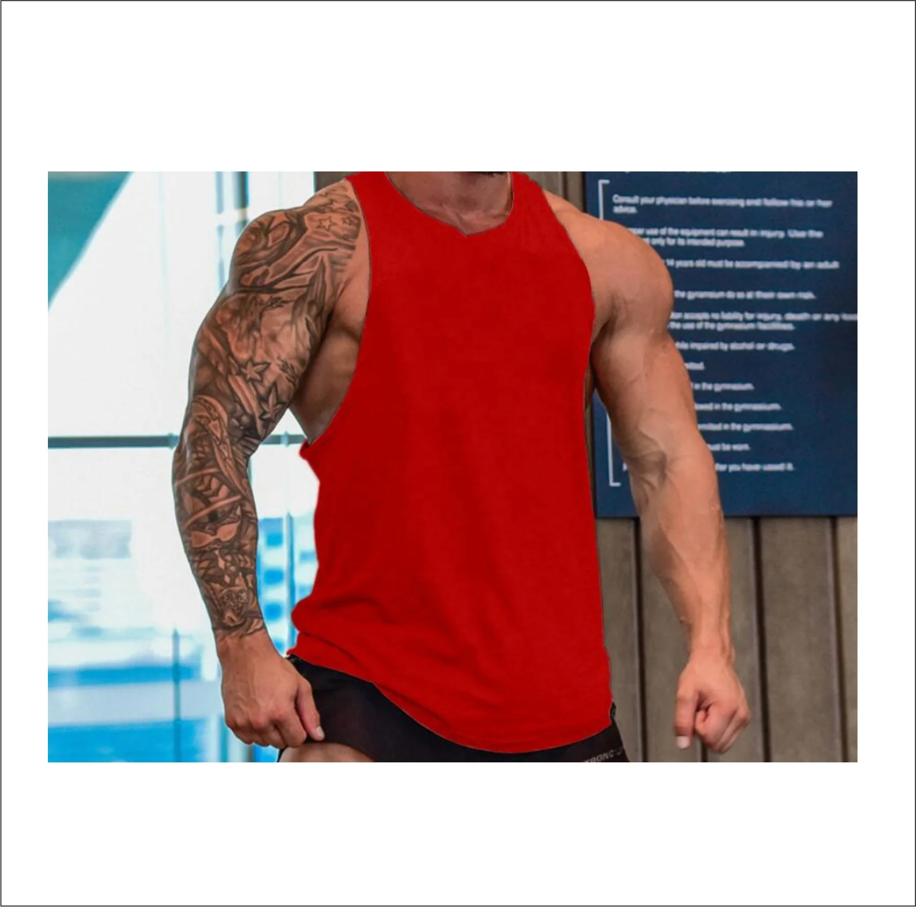 2021 Stringer Tank Top Wholesale Custom Cotton Stringer Gym Vest Fitness Singlet Workout Muscle Bodybuilding Men Tank Top