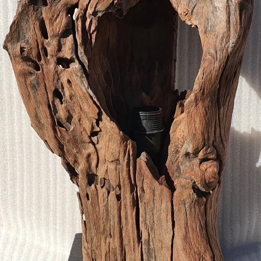 Natural wood on stand