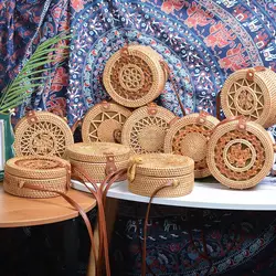 Hot Selling Amazon rectangle rattan handbags and purses for women with PU leather beach and picnic from Vietnam Manufacturer