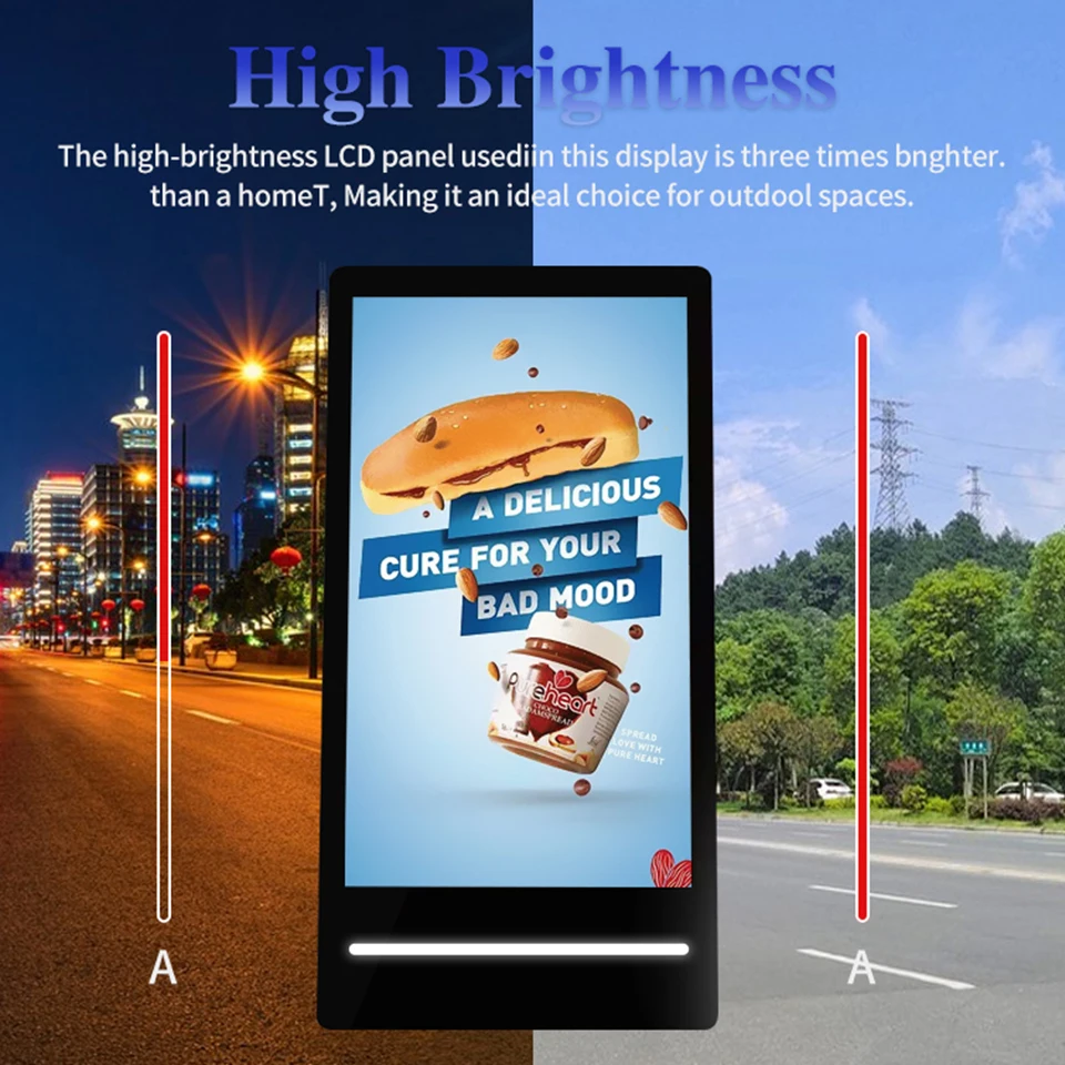 43 Inch Outdoor Portable Battery Powered Digital Signage Kiosk LCD Display Digital Poster Display