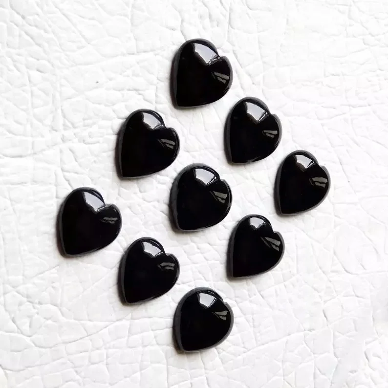 Buy Now 12mm Natural Black Onyx Heart Smooth Semi Precious Cabochons Loose Gemstones For Free Delivery Close Out Deal Alibaba