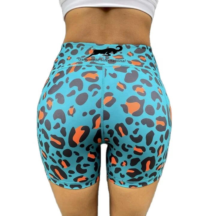 Custom pattern all over printed women shorts High waist women gym shorts booty shorts
