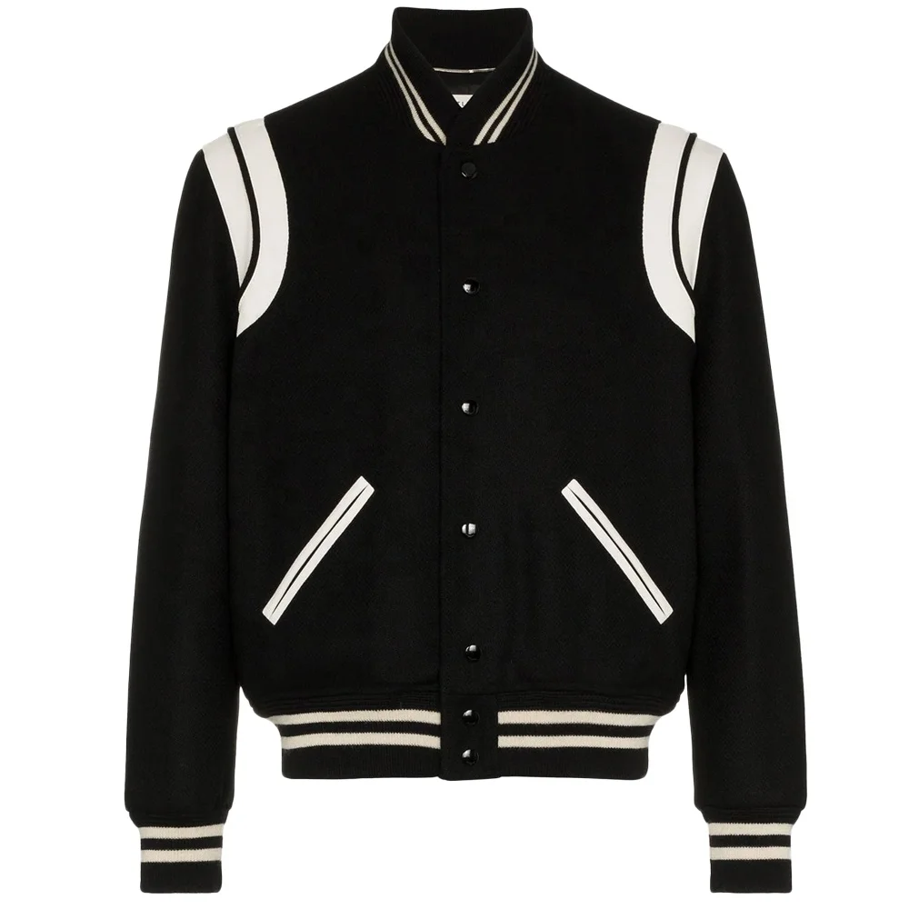 Men Letterman Jacket with Wool Body American Style baseball Jacket Unisex Fashion Color balk college jacket
