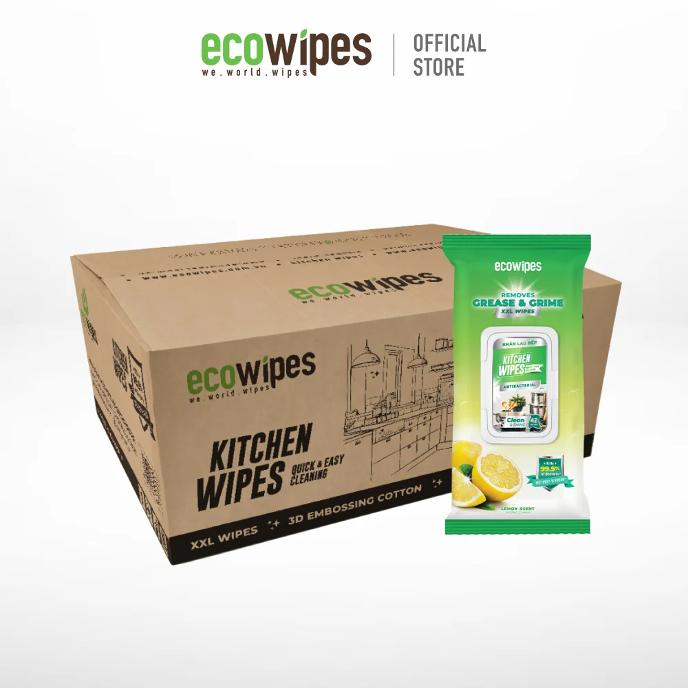 Quality Non-Woven Spunlace Wet Wipes 99% Bacteria Cleaning for Kitchen Oil and Cooking Stains for Adults