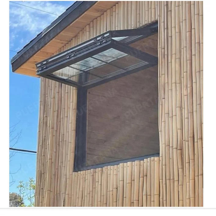 JBDhome Aluminum Awning Windows with Brass Mechanism and Electric Opener: Top Awning with Bottom Fixed Retractable Awnings