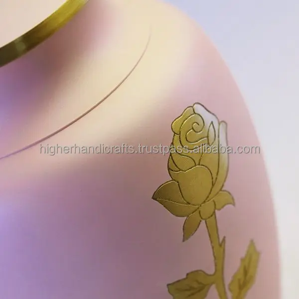 MODERN BEAUTIFUL PINK BRASS URN FLOWER ENGRAVED CREMATION for ASHES of ADULTS FUNERAL SUPPLIES