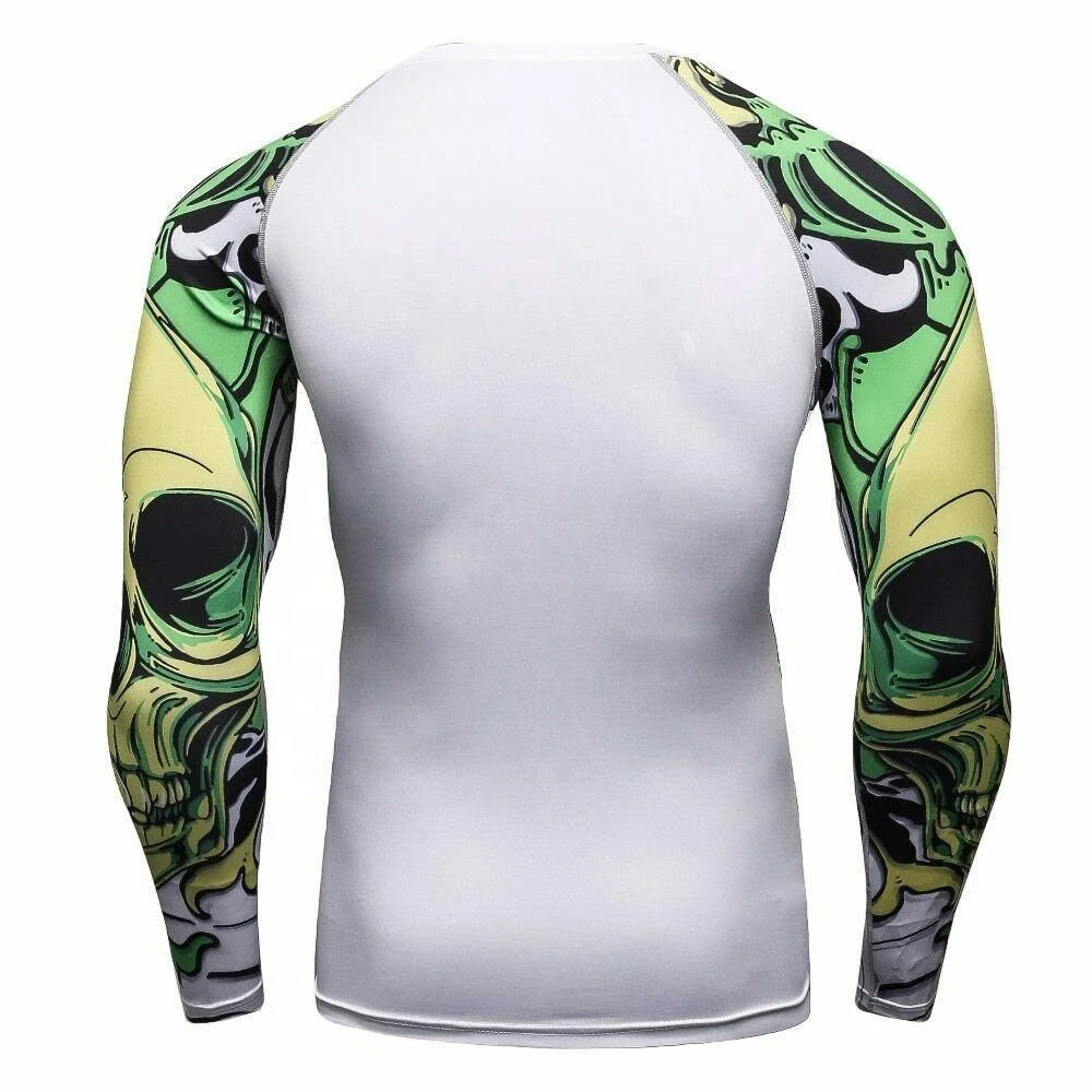 Mens Custom Sublimation Rashguards MMA Brazilian Jiu Jitsu BJJ No Gi Compression Shirt For MMA Gracie JiuJitsu Rashguard