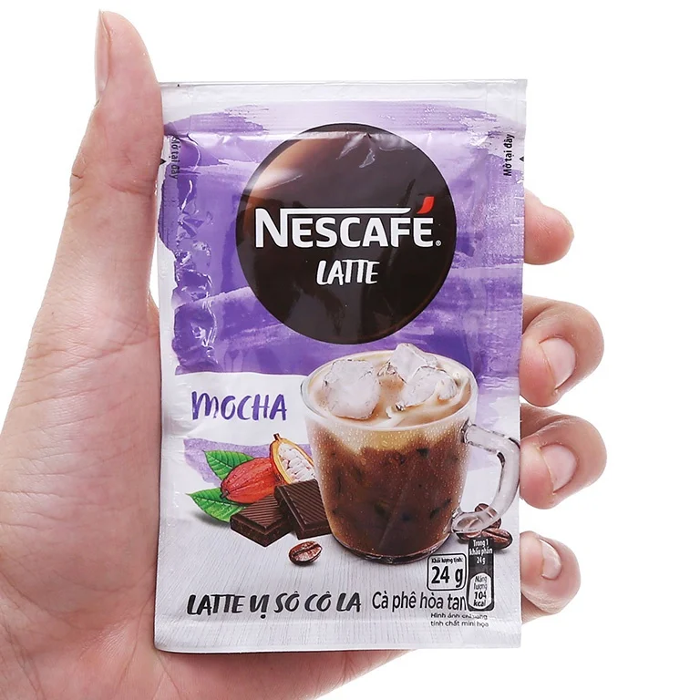 LATTE INSTANT COFFEE AND CREAMER DRINK MIX MOCHA CHOCOLATE FLAVOR BOX 240G