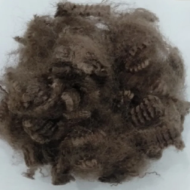 100% Polyester Staple Fiber 20D HS Brown A grade Vikohasan Manufacturer and synthetic fiber and GRS recycled polyester fibre