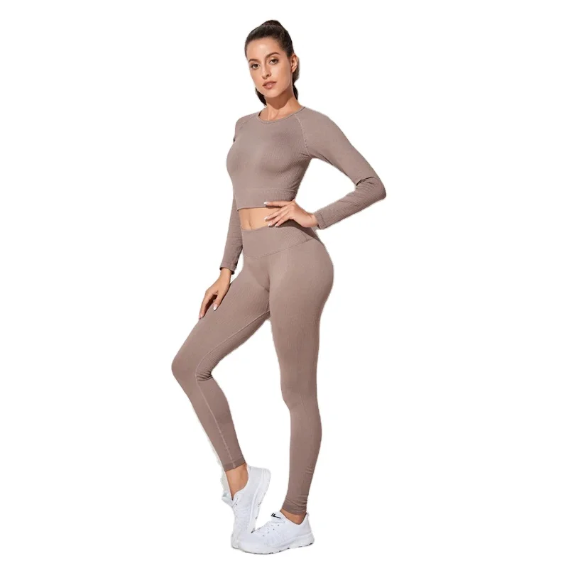 Бесшовные тренажерный зал комплект для женщин 7 видов цветов Топ Бюстгальтер леггинсы спорта фитнеса одежда активных движений костюмы спортивная костюм занятия йогой