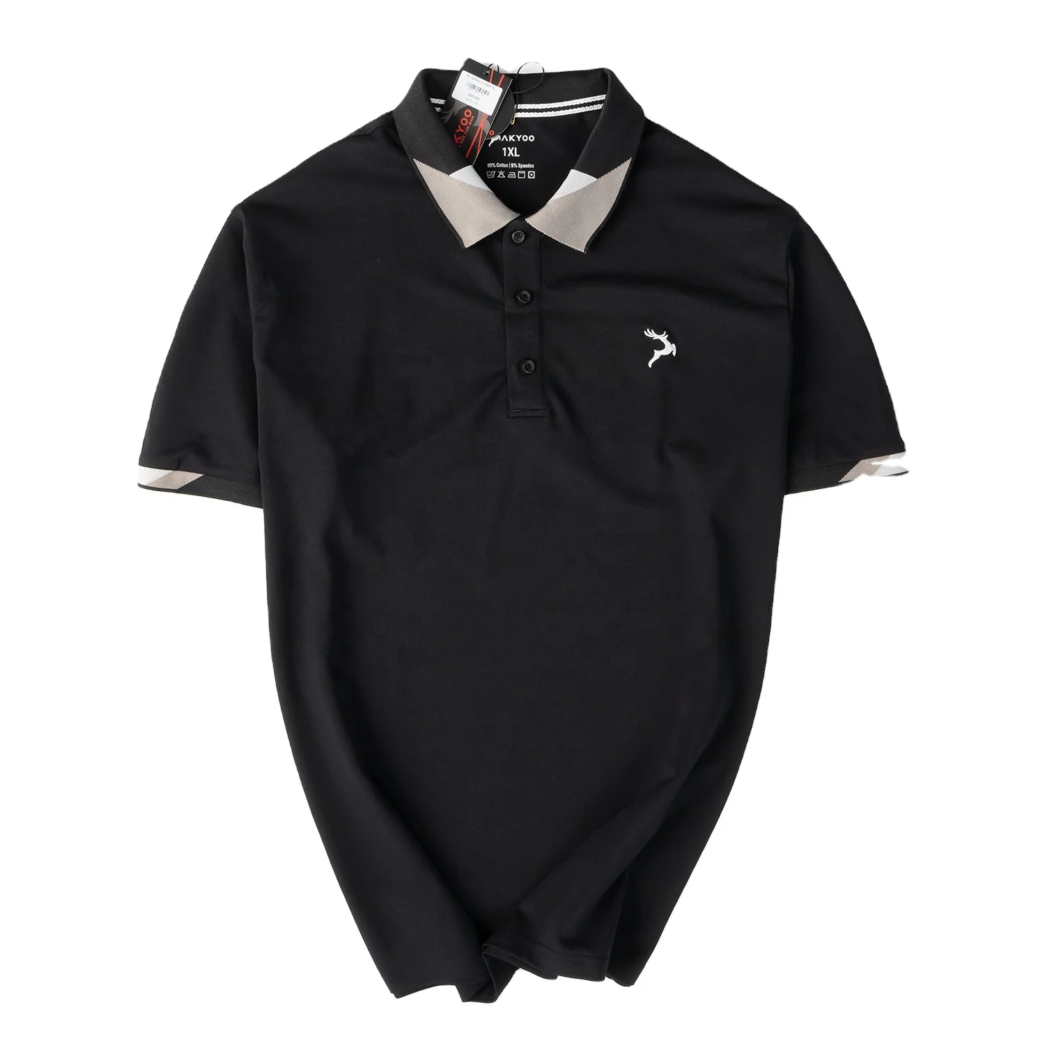 Casual Fashion Apparel Short Sleeve Brown Shirt Printing Cotton Polo Shirts