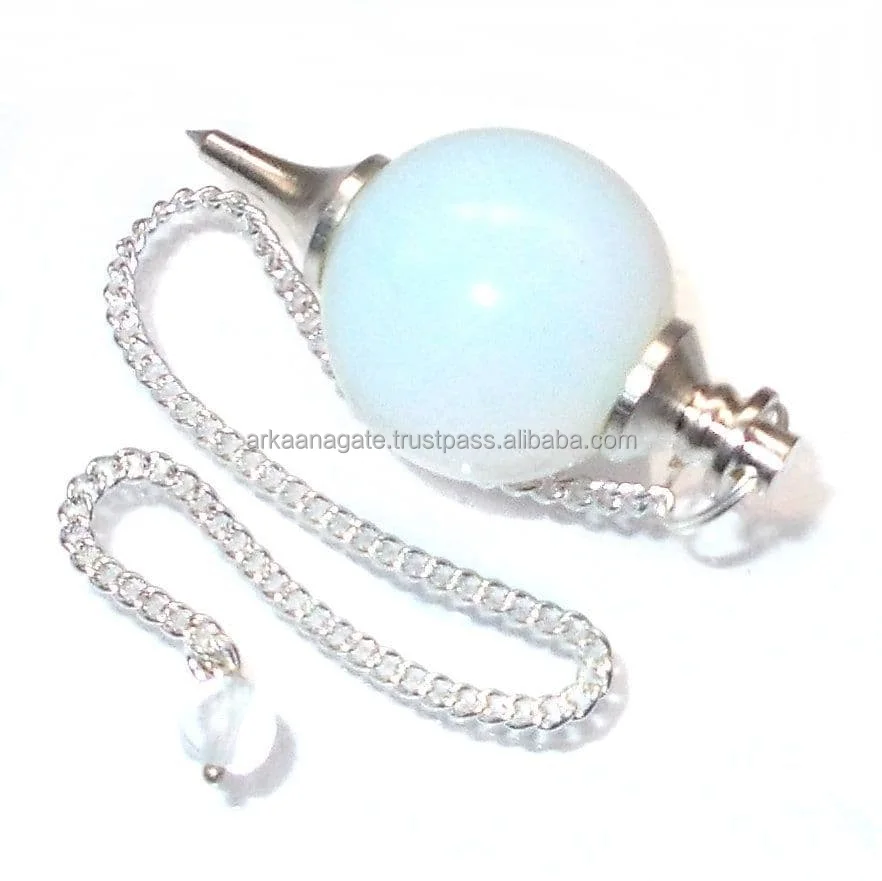 Wholesale Opalite Round Pendulum Dowsing hand made sunshine chakra crystals healing for sale