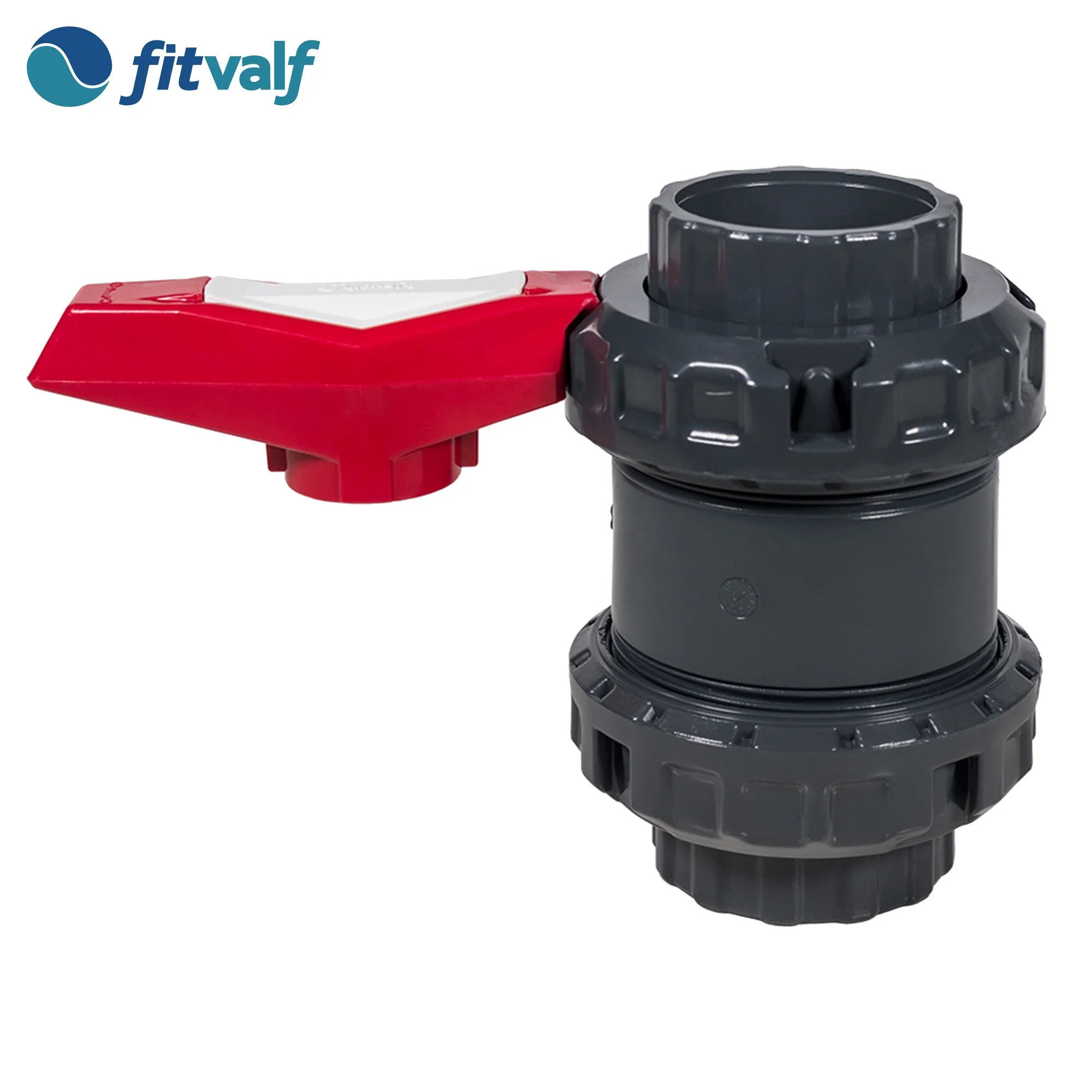 63mm Ball Valve Industrial / upvc body / red handled / upvc valve / PN16 / thread / used for acidic liquid resistance