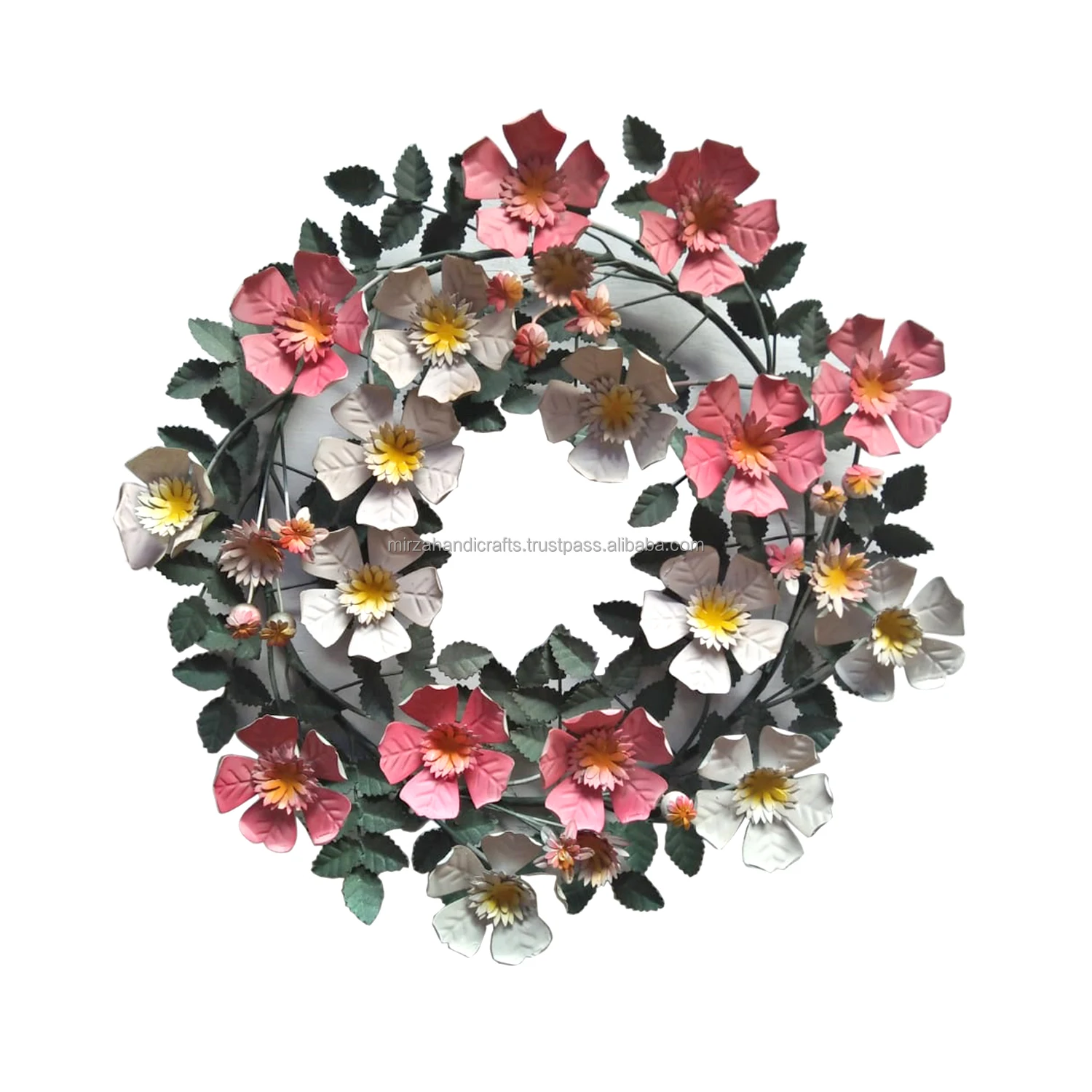 Luxury Multi Color Flower & Leaf design Wrought Iron Wreath for Party Decoration Style Wedding Home Decorations Main Door