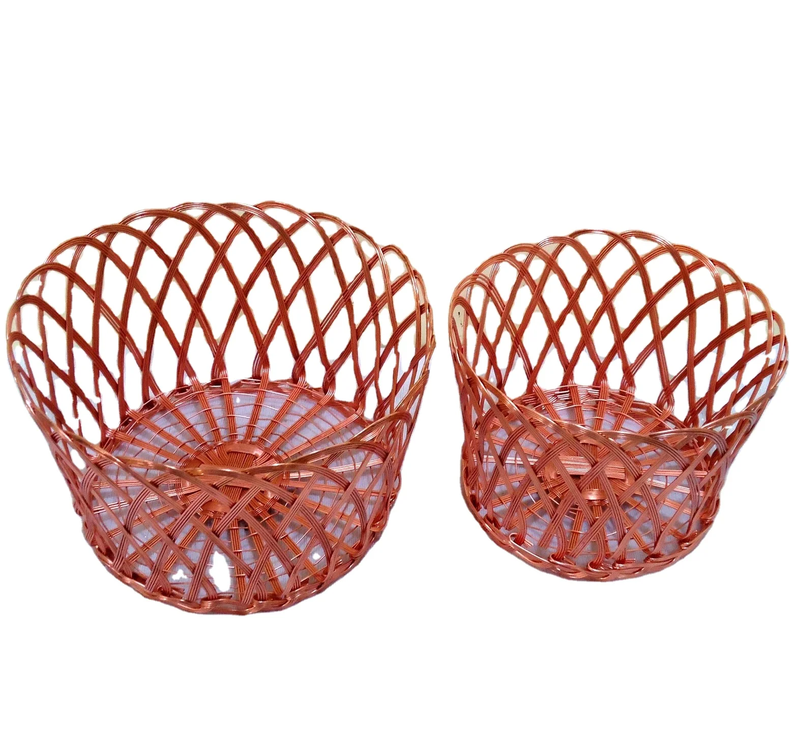 Wholesale Metal Wire Rose Gold Iron Fruits Household Wire Basket High Quality Decorative Basket