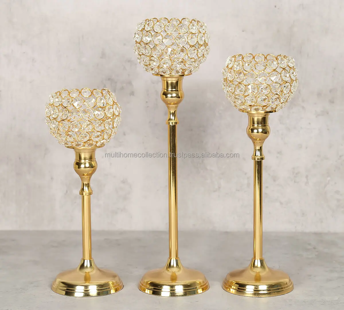 Top Grading Premium Gold Nordic Candle Holders set Three Pieces Wholesale Candle Stand At Wholesale Discount