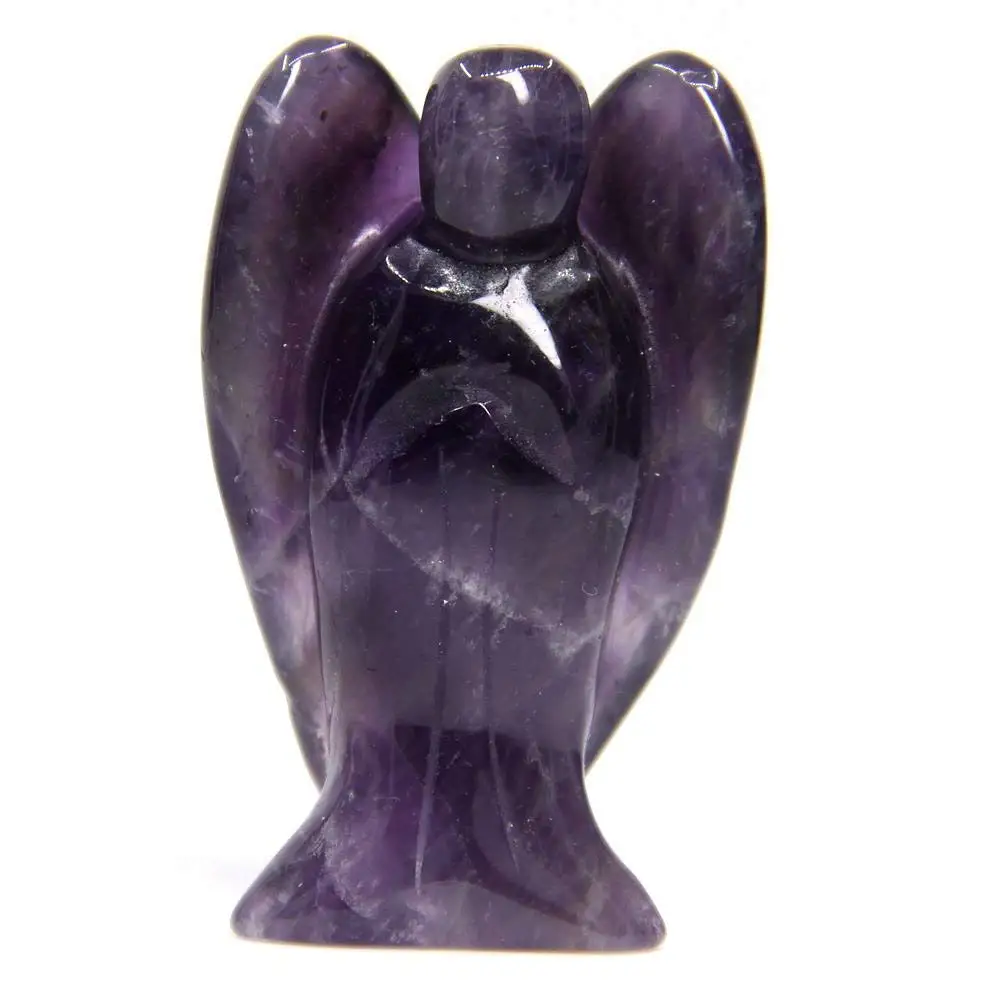 best selling natural agate stone healing crystal seven chakra bonded gemstone carving small angel wings for sale