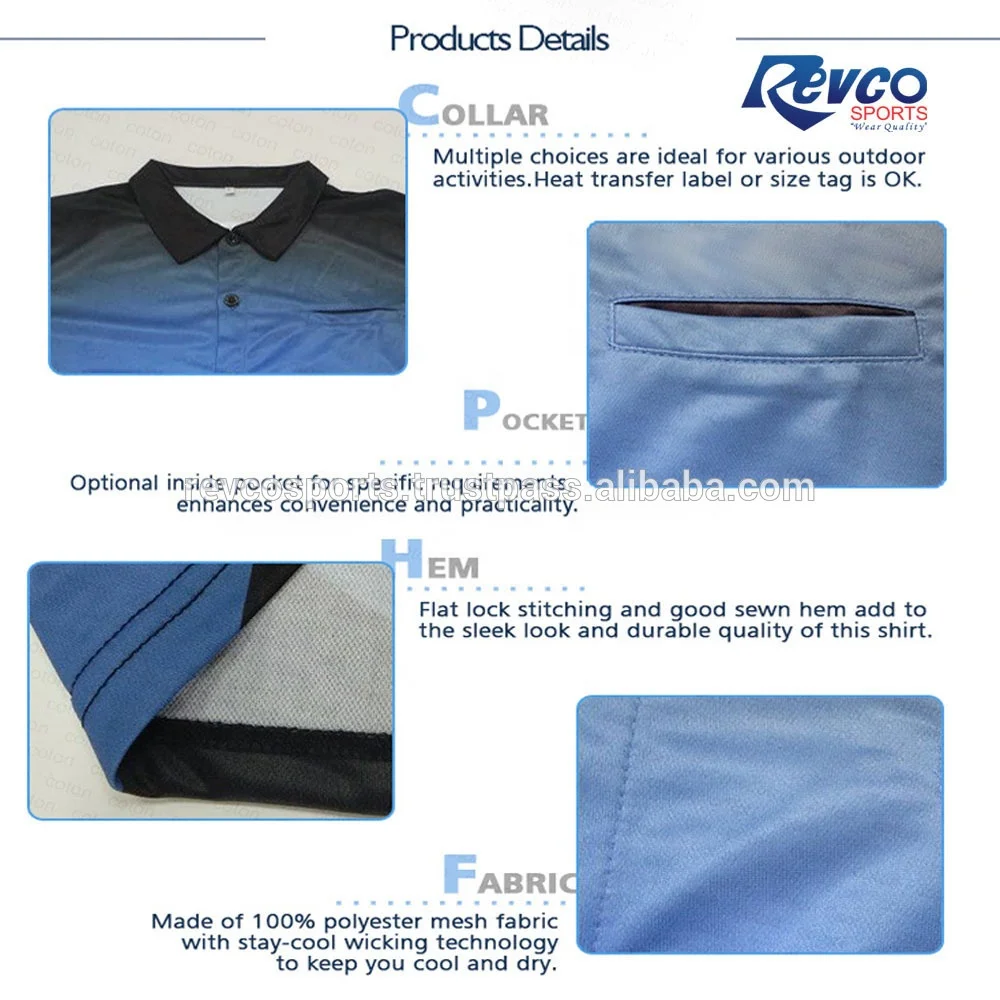 Custom Golf Polo Shirts with Embroidery logo Luxury High Quality for Sale Sublimation Blue Black T-Shirt