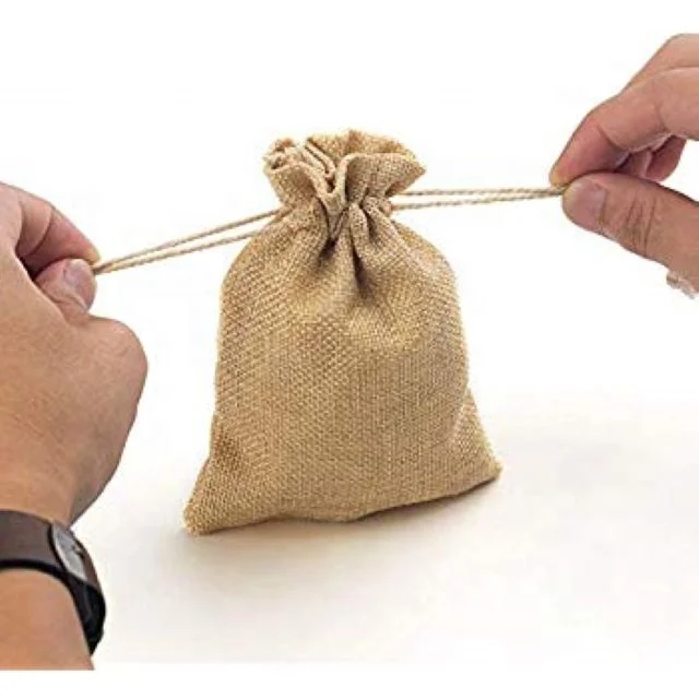 wholesale jute drawstring bags High Quality Jute Hessian Drawstring Gunny Sack Bag for Gift Jewelry Cocoa Beans Pouches