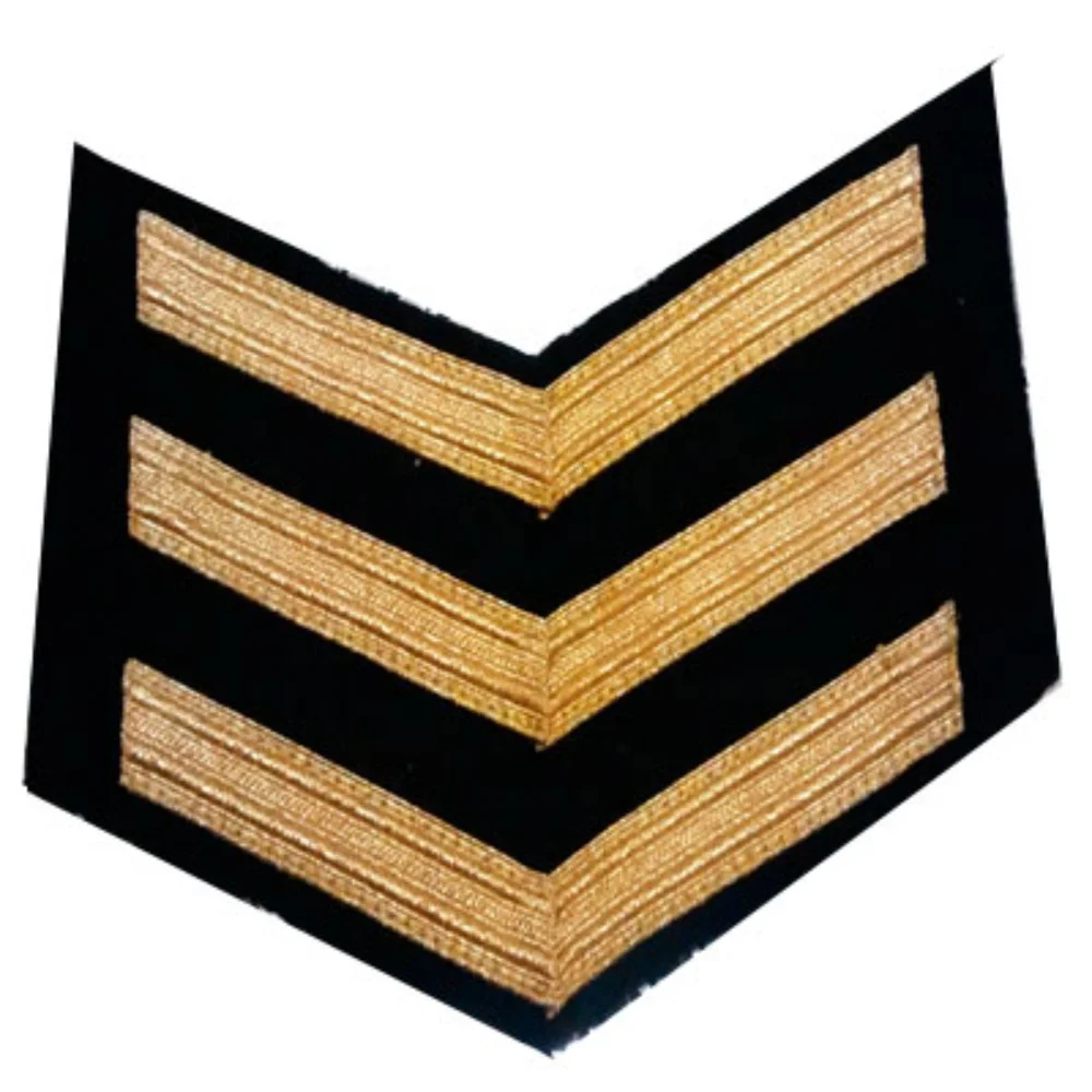 Genuine British Naval MoD Royal Navy RN Gold Chevrons Patch badge