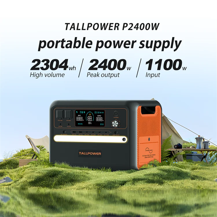 TALLPOWER 2000W/2400W Portable Power Station 220V/230V 50HZ/60HZ Adjustable Power station Portable LiFePo4 Battery  Auto Emergen