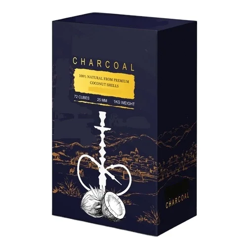 Индивидуально упакованные брикеты из Индии для кальяна с небольшим содержанием золы в коробках 1 кг/10 кг