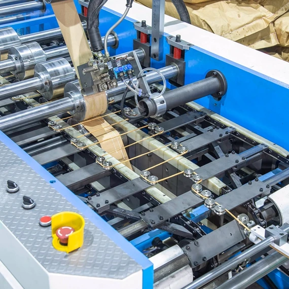 High technology square bottom kraft paper bag making machine with handle online making china factory