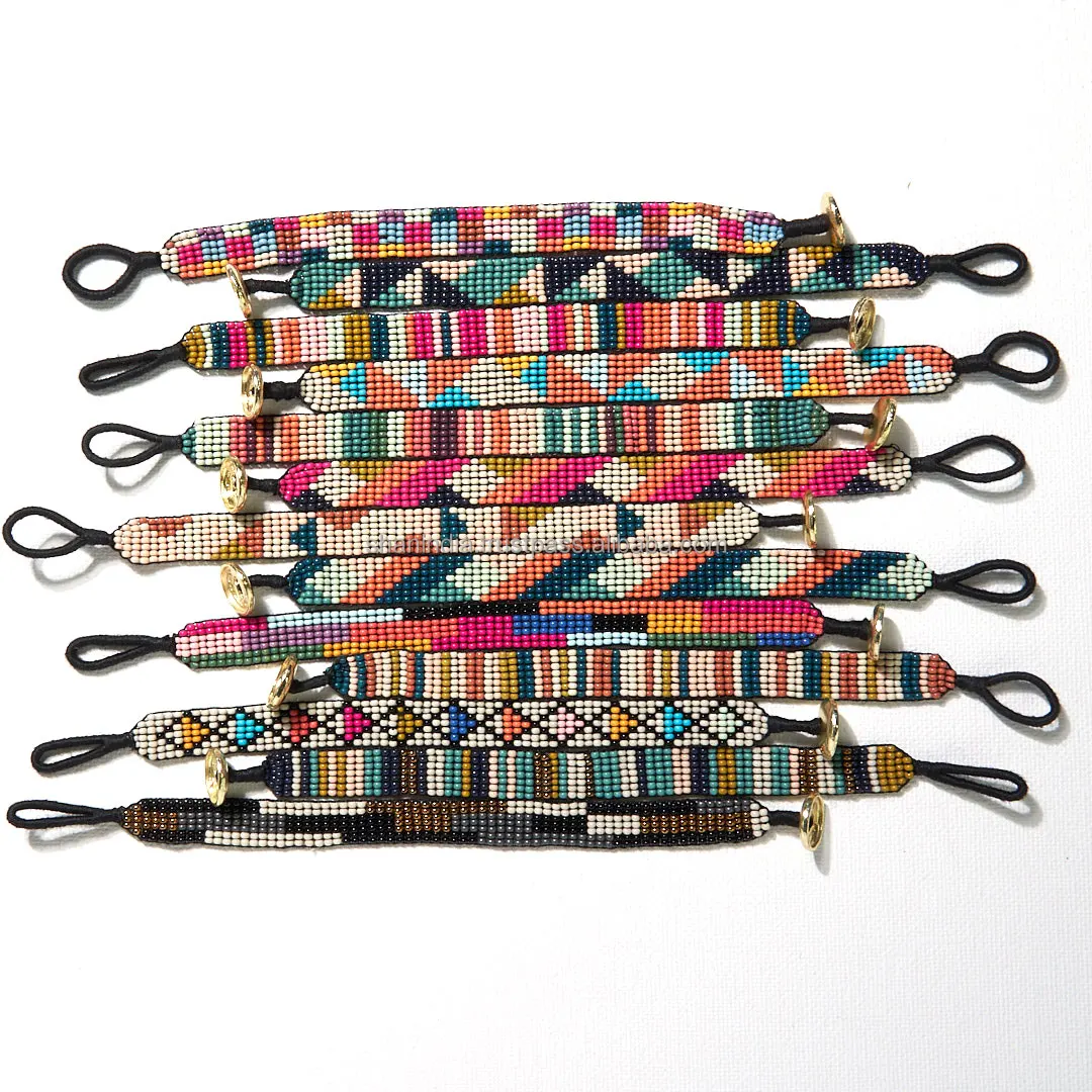 Handwoven Glass beads Bracelet Custom Miyuki bracelet bangle Fashion adjustable Woven Seed Bead Miyuki Bracelet for Women