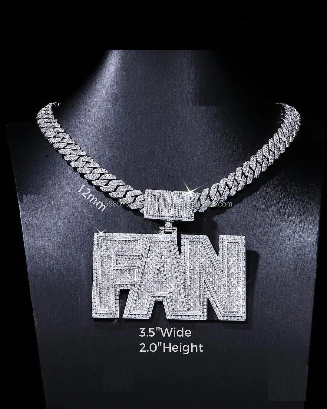 Glamorous Custom design letter Pendant in Sterling Silver with VVS Moissanite Diamond Sparkling VVS Diamond charm trendy Design