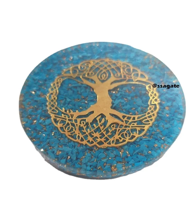 Orgone Turquoise Tree Of Life Chakra Pendant  Wholesale Root Chakra Reiki Healing Orgone Pendants