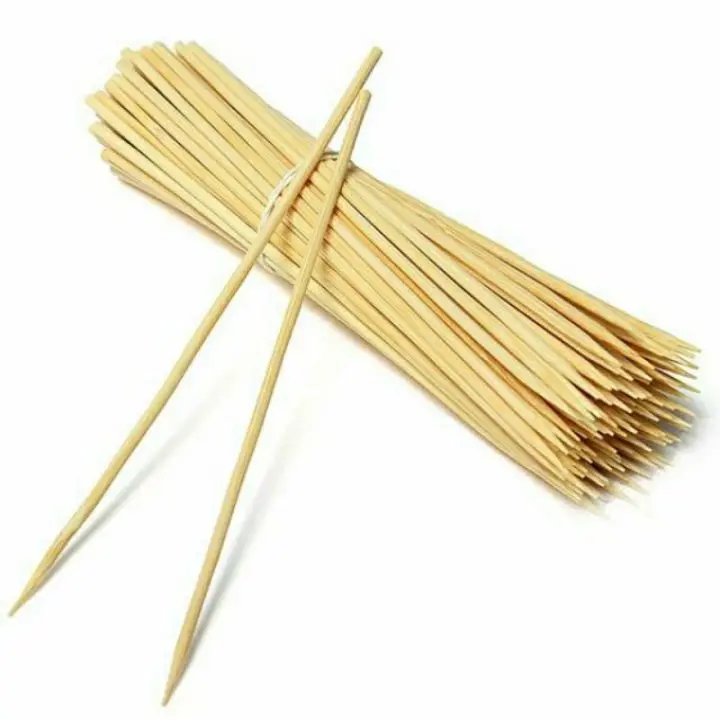 Convenient Disposable Bamboo Grilling and Frying Food Preparation Tools with Plastic Chopstick Rest for Restaurants