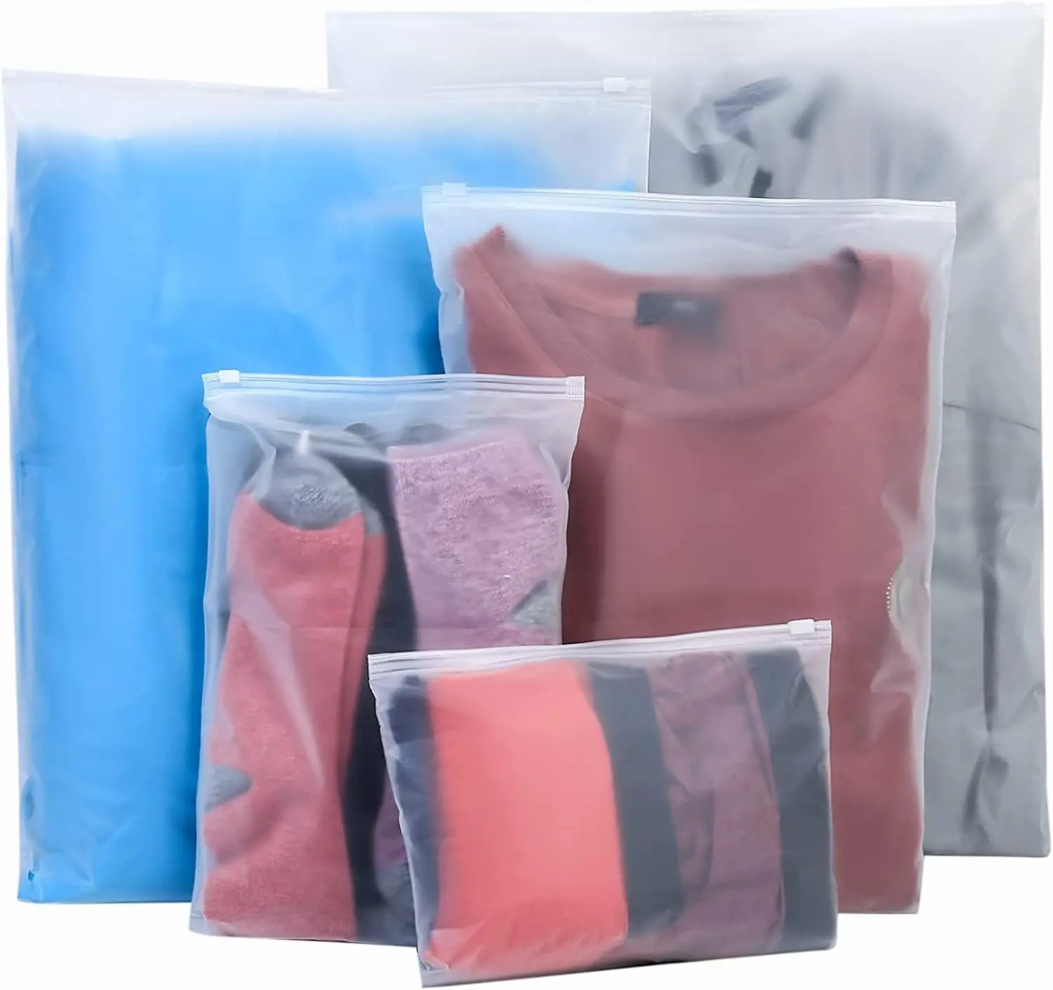 Plastic Packaging For Clothe Zipper Zip Lock Package Bags Clothes Custom Clothes Bags Pe Packaging Slide Clear Custom Zipper Bag