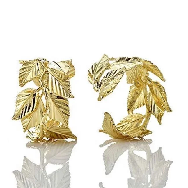 Formal Silver Metal napkin Ring Set Of 6 Beads On  Edge For Holiday Banquet And Home Dinning Table cape Decoration