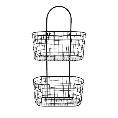  Фруктов 2 уровня Стенд проволочная корзина для хранения высокое качество индивидуальный дизайн лучшее металлические антикварные черный отделка обеденный стол посуда корзины