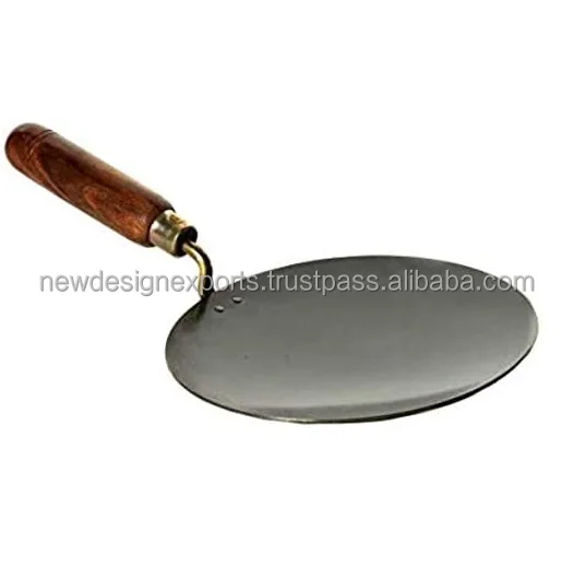 12 inches Excellent Quality  Iron Tawa with Wooden Handle For Cooking Chapati Bread Roti Cooking Pan Utensil Indian Tava