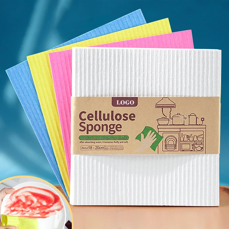 OEM Reusable Paper Towels for Counters Dish Cloths For Washing Dishes Cellulose Sponge Cloth Swedish DishCloths for Kitchen