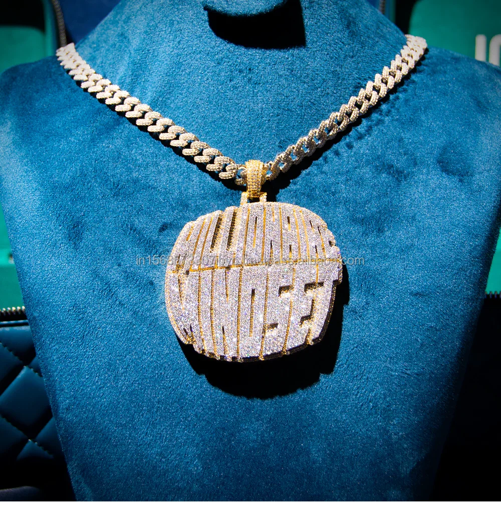 Customized Iced Out Hiphop Letter Pendant 100% Passed Diamond Tester S925 Silver With Rose Gold Vvs Moissanite Charms Pendant